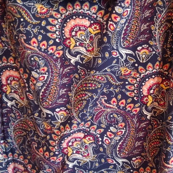 Off the shoulder navy paisley top - Picture 2 of 5